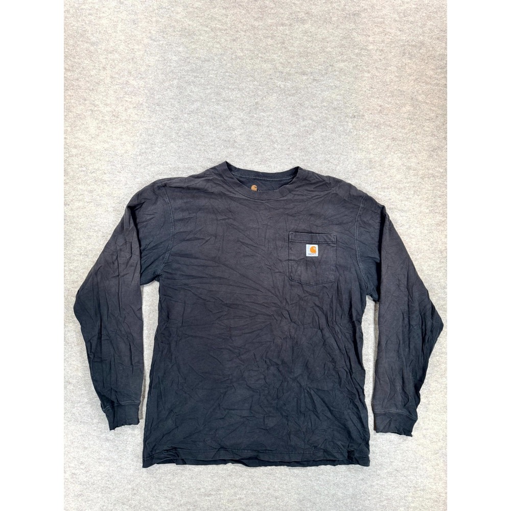 Carhartt Original Fit Work Shirt Mens Large Black Chest Pocket Long Sleeve Tee